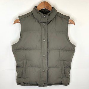 Halogen Solid Dark Army Green Button Closure Puffer Vest in Size S